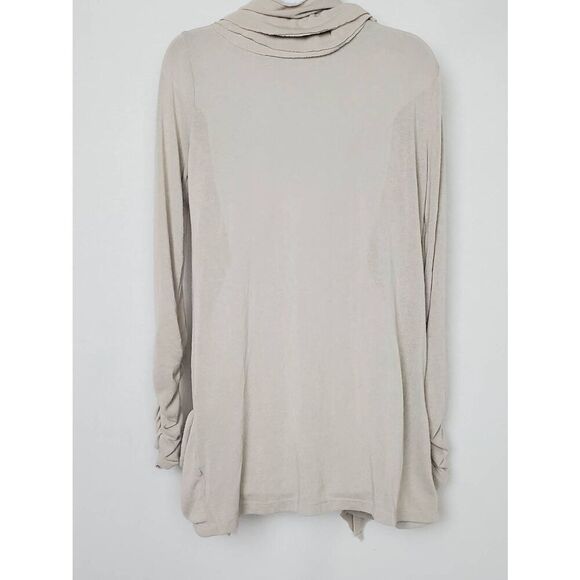 Studio Y Taupe Ruffle Open Front Cardigan M - Picture 5 of 8